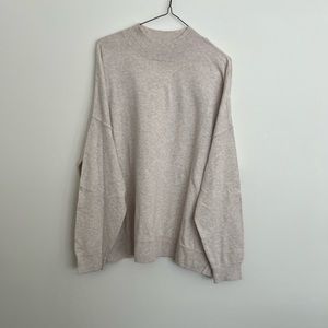 Oversized Old Navy Cream Scoop Neck Sweater size XXL